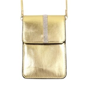 Gold Cellphone Touchscreen Crossbody Bag